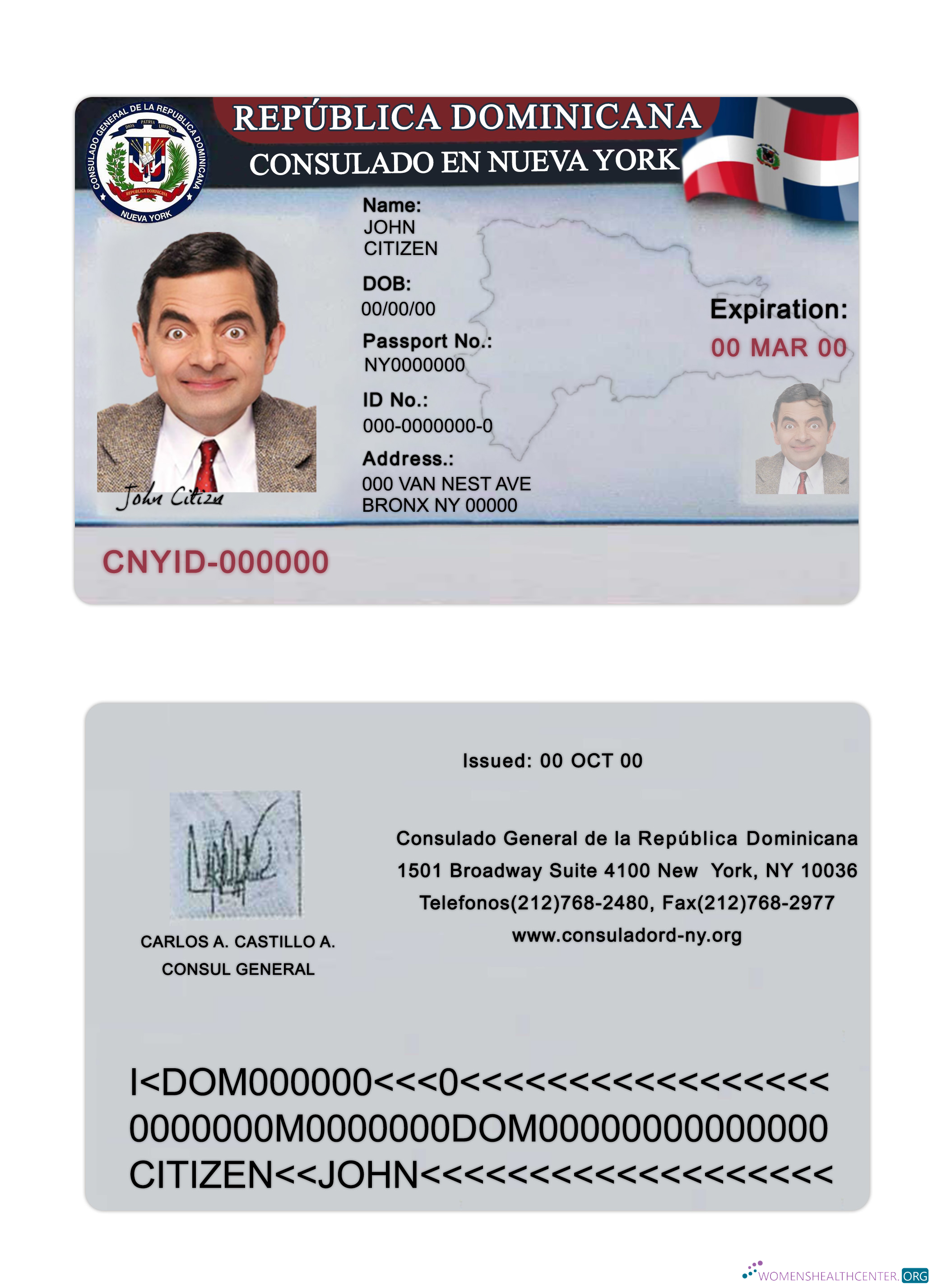 Download Republica Dominicana consulado en Nueva York Photoshop template